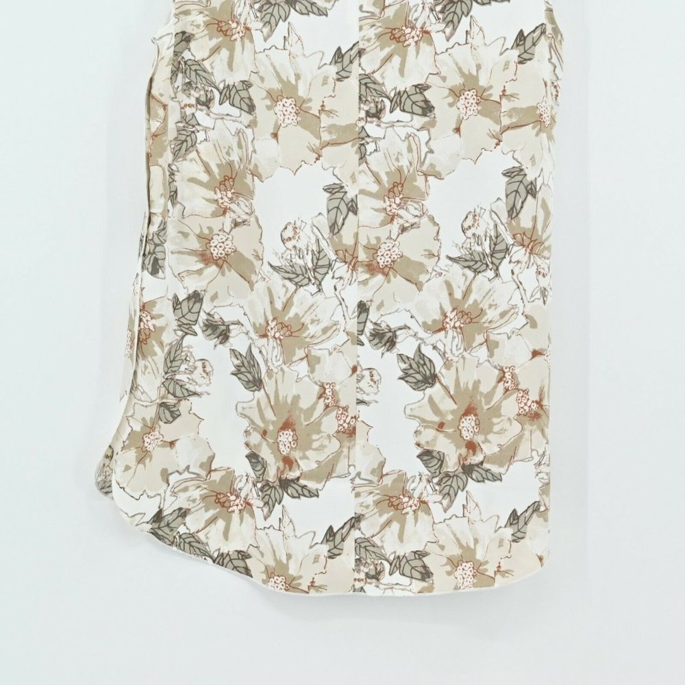 BABATON Aritzia Womens Size Medium Tan Floral Wieland Blouse Espace Desert Beige - Picture 7 of 10
